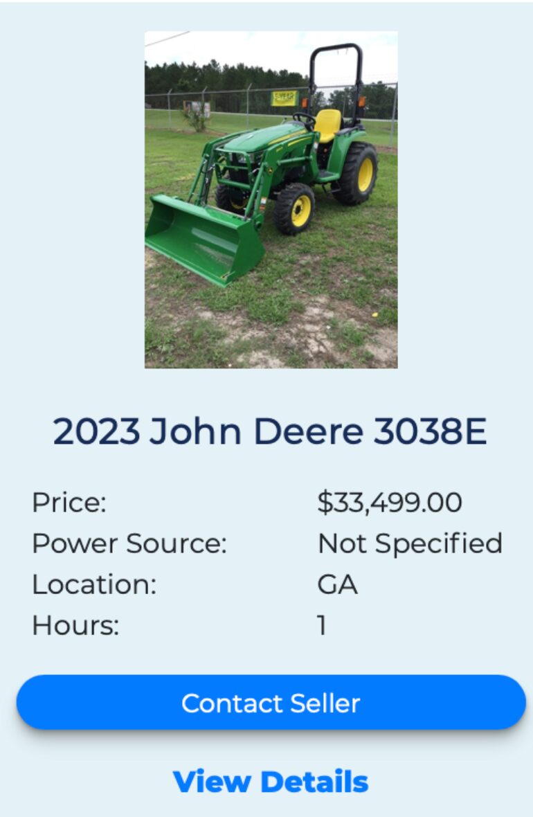 John Deere 3038E fleetnow listing 1
