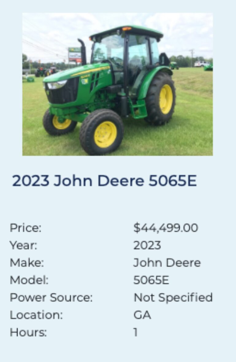 John Deere 5065e fleetnow listing 2