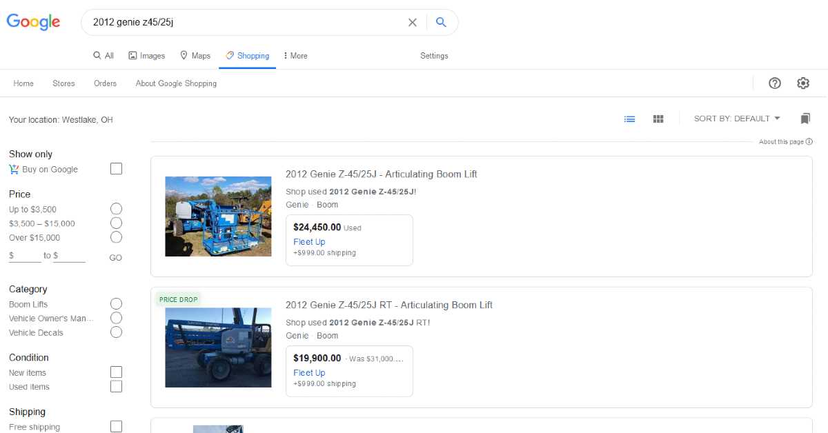 Sell Used Equipment With Google Shopping