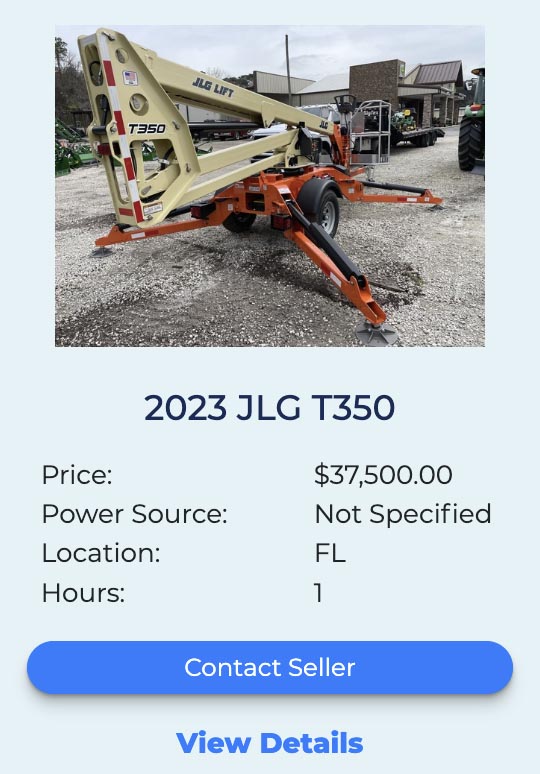 2023 JLG T350 towable boom lift for sale on FleetNow