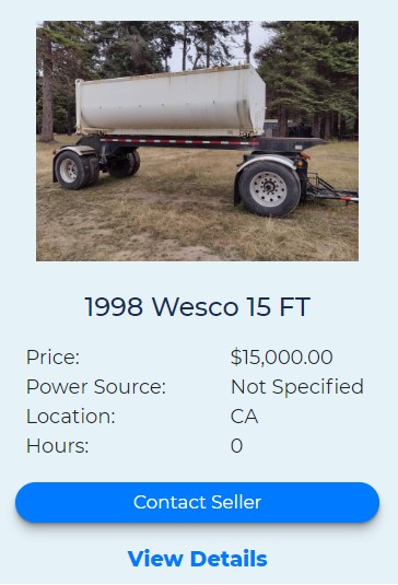 The oldest dump trailer for sale on FleetNow is a 1998 Wesco 15FT