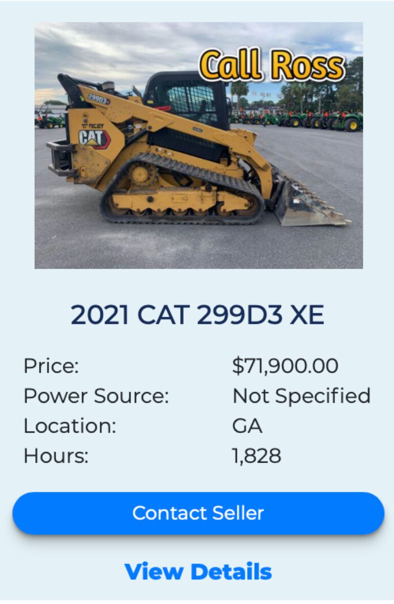 CAT 299D3 XE fleetnow listing