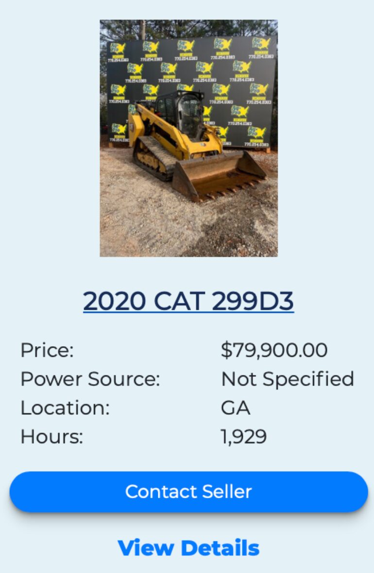 CAT 299D3 fleetnow listing