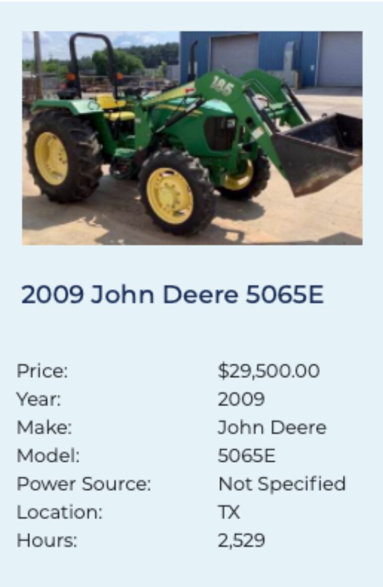 John Deere 5065e fleetnow listing 1
